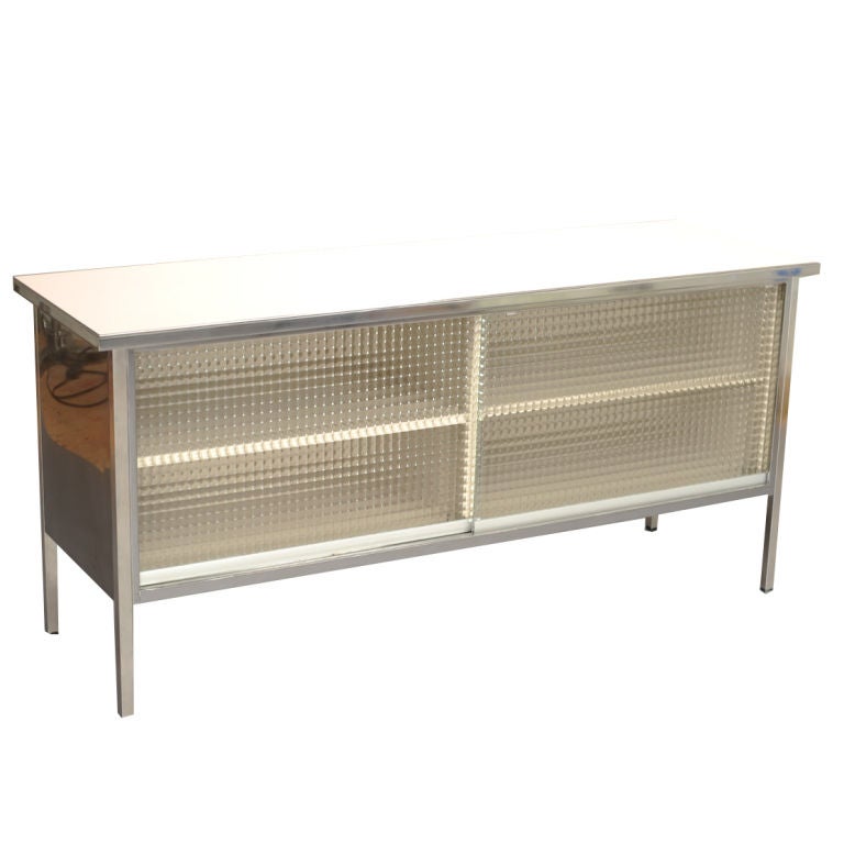 Polished Steel Credenza by Steelcase For Sale