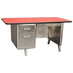 Vintage Single Bank Steel Tanker Desk