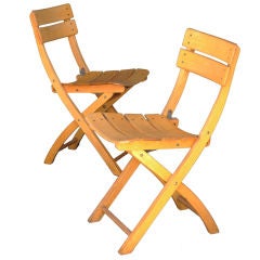A pair of 1940's E.A. Naether, Zeitz, German Folding Chairs