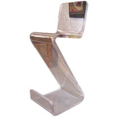 Set of Four Sculptural Lucite Bar Stools