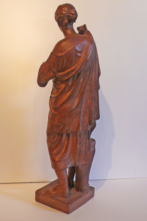 Italian Terracotta Figure of a Noble Roman Woman In Good Condition For Sale In Washington, DC