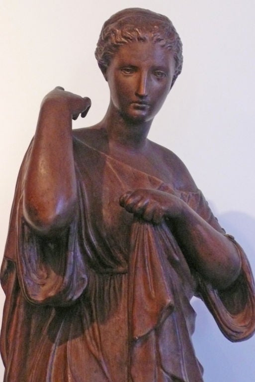 19th Century Italian Terracotta Figure of a Noble Roman Woman For Sale