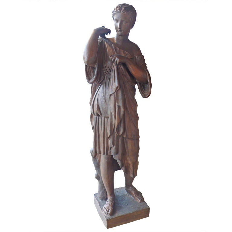 Italian Terracotta Figure of a Noble Roman Woman For Sale