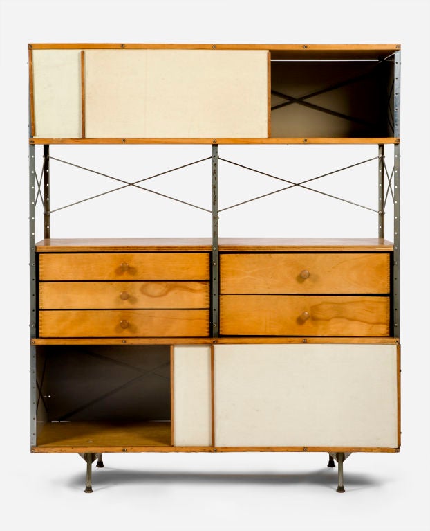 400 series Eames Storage Unit (ESU). Designed by Charles and Ray Eames for Herman Miller, 1950s.