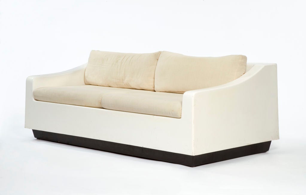 Fiberglass sleep sofa imported by Ed Frank from Moretti design, Italy, circa 1970.