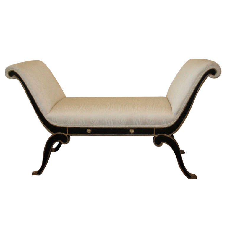 Gilted And Black Lacquer Bench 6 For Sale on 1stDibs