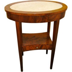 American Mahogany and Marble Side Table