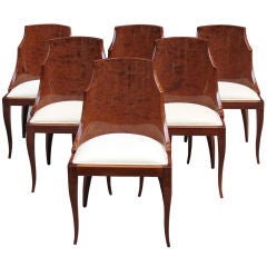 Set of 6 Art Deco chairs in the manner of Lucie HOLT LE SON
