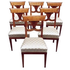 Outstanding set of 6 German Biedermeier side chairs