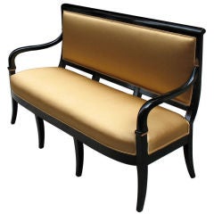 Antique Elegant Biedermeier ebonized settee