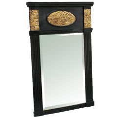 Ebonized and Fine Detailed French Art Deco Mirror