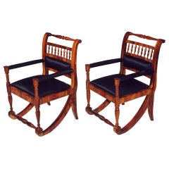 Uniquely Designed Viennese Biedermeier Armchairs