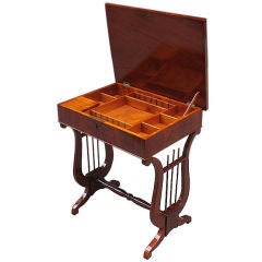 Important Lyre Base Biedermeier Side Table