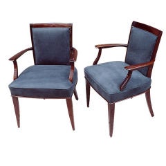 Pair of French Art Deco arm chairs by Jean Pascaud