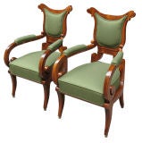 Highly unusual pair of Biedermeier arm chairs