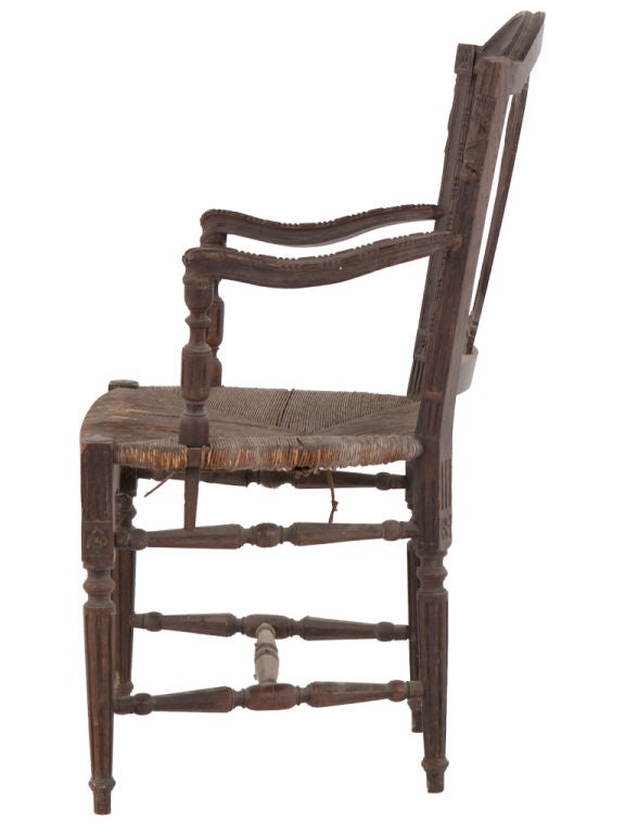 Belgian Antique Wooden Arm Chair