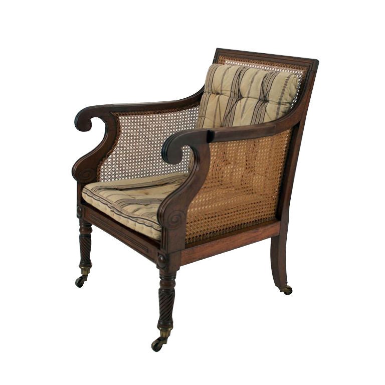 Regency mahogany library armchair For Sale
