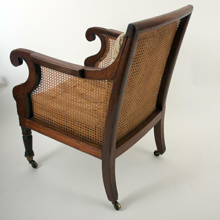 Regency mahogany library armchair For Sale 2