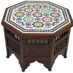 Octagonal tiled top table