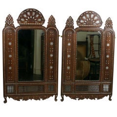 Antique Pair of Damascene mirrors