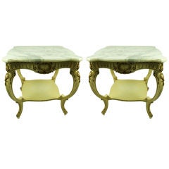 PAIR OF FRENCH MARBLE TOP TABLES