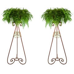 Pair Of Tall Art Deco Plant Stands