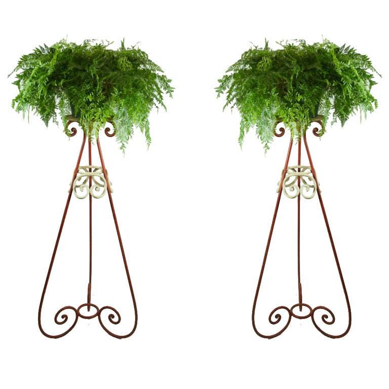 Pair Of Tall Art Deco Plant Stands