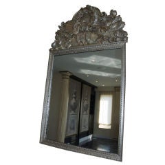 Vintage Ornate Silver Leaf Mirror