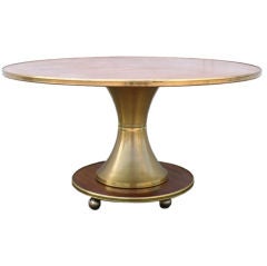 Stunning Rosewood and Brass Game/Entry Table By Mastercraft