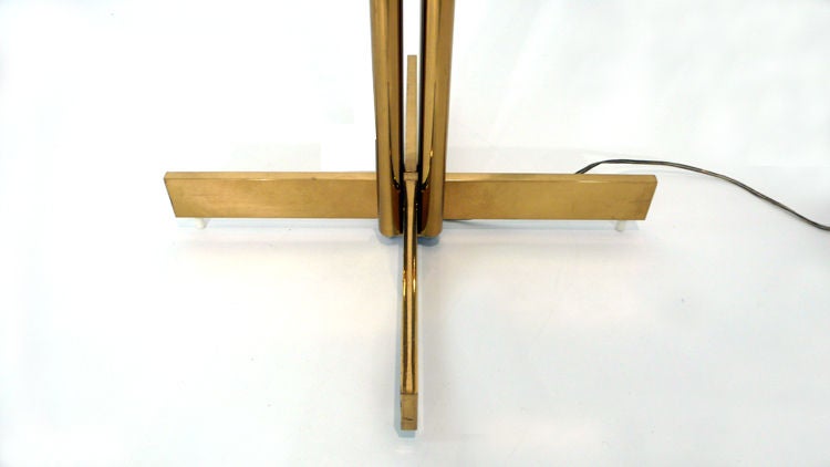 American Bronze and Alabaster Casella Floor Lamp, 1970s For Sale