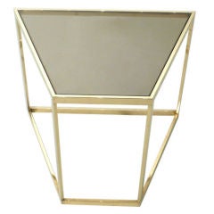 Trapezoidal Bronze + Glass Wedge Table