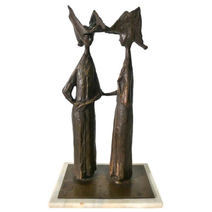 Hugo Daini Bronze "Nuns" Sculpture bronze 1970s