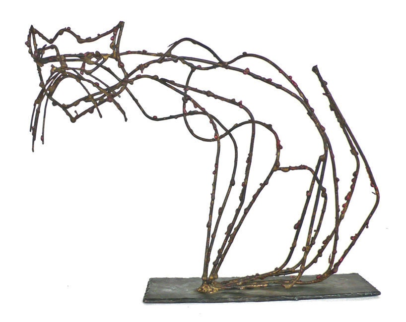 Brass Marcello Fantoni Pussycat Brutalist Sculpture 1950s