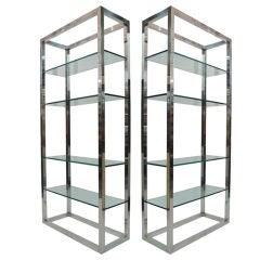 Pair of Mirror Polished Aluminum Shelves