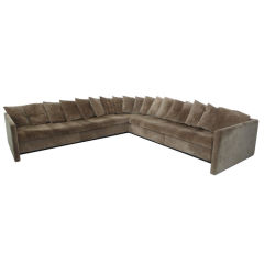 Rare and Impressive Joe D'Urso Suede Sectional Sofa