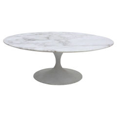 Early Round Marble Top Eero Saarinen Cocktail Table for Knoll