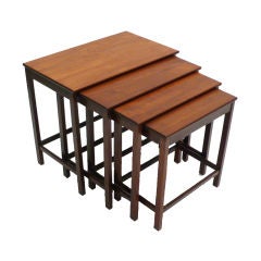 Set of Four Petite Danish Modern Nesting Tables