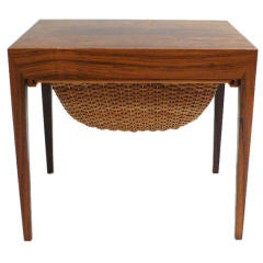 Rare Severin Hansen Jr Designed Rosewood Sewing Basket Table