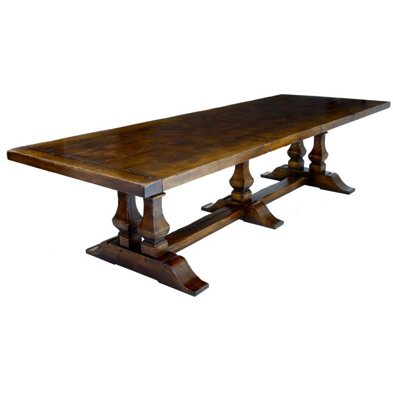 MASSIVE ENGLISH OAK REFECTORY TABLE SEATS 1012 at 1stDibs