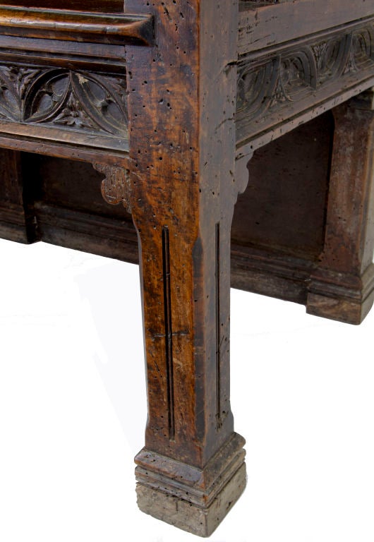 16th Century and later French Gothic walnut Bishop throne 1