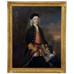 CIRCLE JOSEPH HIGHMORE 1692-1780 PORTRAIT OF BOY WITH SPANIEL