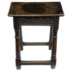 17th Century oak joint stool, circa 1680