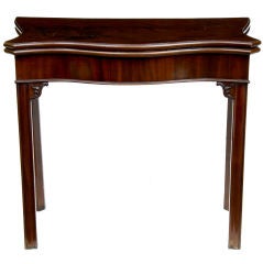 18th Century mahogany card table, serpentine shaped, circa 1770
