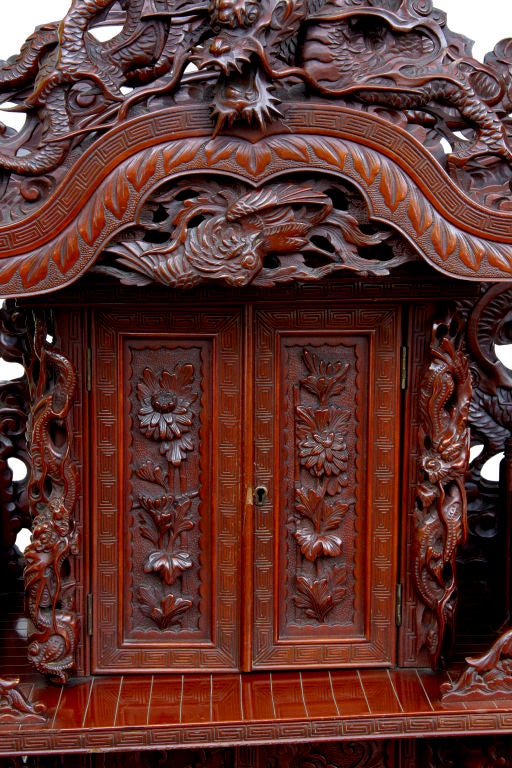 20th Century carved laquered Chinese desk circa 1920 5