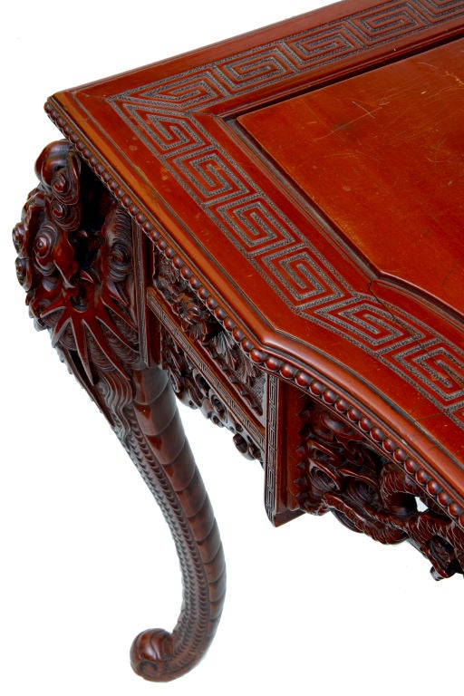 20th Century carved laquered Chinese desk circa 1920 7