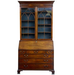 Mahogany bureau with associated bookcase