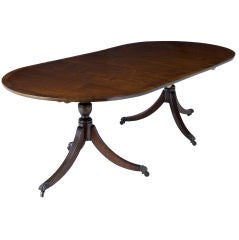 Quality regency style solid mahogany two pedestal dining table