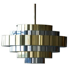 1970's brass and chrome Jere chandelier