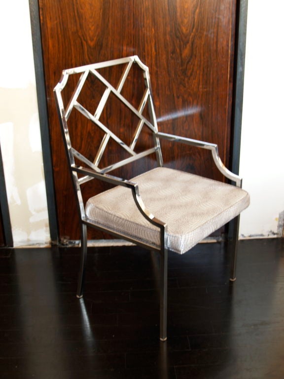 6 Chrome Chippendale dining chairs by Design Institute of America