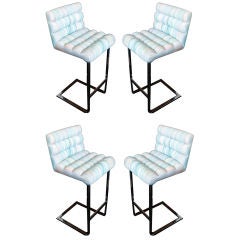 6 Italian chrome Pace Collection bar stools